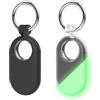 AIYAAIYA 2 Pezzi Custodia per Samsung Galaxy SmartTag2: AIYAAIYA Protezione in Silicone per Antiurto per Smart Tag 2 (2023) con Portachiavi per Portabagagli Zaino Pet (Nero + Fluorescenza Trasparente)