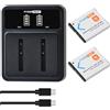 PowerTrust 2 batterie e caricabatterie NP-BN1 per Sony DSC-W800 DSC-W830 DSC-QX100 DSC-TX30 DSC-QX10 DSC-TF1 DSC-TX20 DSC-TX66 DSC-TX200 DSC-WX150