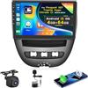 Inefala [4G+64G] Inefala Android Autoradio per Peugeot 107/ Toyota Aygo/Citroen C1 2004-2014, Wireless CarPlay Android Auto, 10 Touchscreen Stereo Auto Bluetooth con GPS WiFi DSP RDS/FM Retrocamera MIC