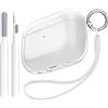 Generic Custodia trasparente per AirPods 4 con cancellazione attiva del rumore, custodia protettiva in TPU per Apple Airpod di 4a generazione con portachiavi e kit di pulizia