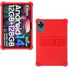 AKNICI Custodia Silicone per DOOGEE U11/ DOOGEE U11 Pro/TABWEE T90/ TABWEE W90/ UJJ U7/ AGM PAD P2/ AGM PAD T2/ UMIDIGI G9 Tab Tablet 11 Pollici, Protettiva Cover con Supporto Integrato, Rosso