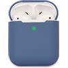 KOKOKA Custodia in Silicone Compatibile con AirPods 2 Custodia, Silicone Protettiva Case Cover per Airpods 2, LED Anteriore Visibile, Midnight Blue