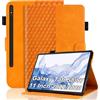 Vkooer Custodia for Samsung Galaxy Tab S8 2022 /S7 2020 (11 Pollici) Cover SM-X700 / X706 /T870 / T875 Custodia Pelle PU Leggero Flip Tasca Case con Supporto Funzione, Arancione