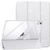 FINTIE Cover Custodia per iPad (A16) 11ª/10ª Gen 11/10.9, Glitter Bianco | Cover Tri-Fold Sottile e Leggera con Retro Semi-Trasparente, Supporto Stabile, Funzione Auto Sveglia/Sonno, Anti-Impronta
