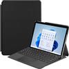 Kepuch Custer Cover per Surface Go 4 2023, Go 3 2021, Go 2 2020, Go 2018,PU-Pelle Case Custodia - Nero