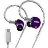 CCA Phoenix - Cuffie in-ear monitor - Driver dinamico a doppio magnete IEM con suono chiaro HiFi e bassi profondi, auricolari professionali da gioco interamente in metallo per musicisti, cantanti e