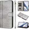 Belzsxy Cover per Samsung Galaxy M15 5G/F15 5G, Custodia in PU Pelle Portafoglio Flip Schede con Slot per Carte, Magnetica Antiurto Cover per Samsung Galaxy M15 5G/F15 5G, Grigio