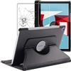 ebestStar - Cover per Huawei MediaPad M5 10.8, Custodia Protezione Rotazione 360, Pelle PU, Nero + Vetro Temperato