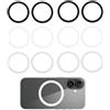 Generic 12 anelli magnetici, potenti adesivi ad anello in metallo a ventosa senza magnete compatibili con iPhone 16/15/14/13/12/11 custodie per ricarica wireless e supporti per telefono da auto