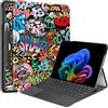Generico DayQiQiPu Custodia per Microsoft Surface PRO 12 (12,0 Pollici) in Pelle PU Ultra Sottile, Guscio Protettivo con Supporto Pieghevole, Custodie Protettiva Multiangolo Antiurto - Graffiti