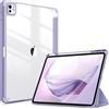 FINTIE Cover per iPad Pro 13 Pollici (M5 2025 / M4 2024) con Portapenna | Sottile Leggero Trasparente Custodia Posteriore con Bordo in TPU Morbido, Lilla Viola