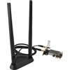 ciciglow Scheda WiFi PCIE, Adattatore di Rete Wireless Bluetooth 5.2 WiFi 6E Doppia Antenna da 6000 Mbps per 11 10, per Linux, per Openwrt (con base antenna staccabile)