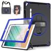 Miesherk Custodia Case per iPad Pro 12.9 2a/1a Generazione 2017/2015: Robusta Protettiva Antiurto Militare per iPad Pro 12.9 Pollici-Portapenne-Supporto Rotante-Tracolla da Mano/Tracolla-Blu