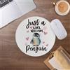 Generic Tappetino per mouse con grazioso pinguino, per scrivania, casa, ufficio, dormitorio, computer, laptop, 20 x 20 cm, con scritta Just a Girl Who Loves Penguin