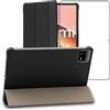 ebestStar - Cover per Xiaomi Pad 6, Pad 6 Pro, Custodia Protezione Flip Magnetica, Slim Case Sottile Pelle PU, Nero + Vetro Temperato
