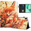 Rostsant Custodia Honor Pad X8a 11 Pollici Cover Libro Stand Funzione Slot per Carte Libro Cover Tablet Protettiva per Honor Pad X8a 11 Pollici Fiore volpe