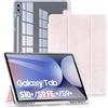 DUX DUCIS Custodia per Samsung Galaxy Tab S10+ Plus/S9 FE+ Plus/S9+ Plus,Rosa Chiaro | 12,4 Pollici, Cover Posteriore Trasparente Sottile e Leggera con Portapenne, Funzione Auto Sveglia/Sonno