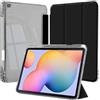 EspZanthic Custodia per Samsung Galaxy Tab S6 Lite 10.4 Pollici 2024/2022/2020 con S Pen Holder, Chiaro Trasparente Retro Conchiglia Sottile Antiurto Tablet Cover, Auto Sveglia/Sonno, Nero