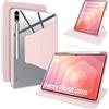 Lemxiee Cover per Samsung Galaxy Tab S12 Ultra & Tab S11 Ultra 14.6 Case per supporto rotante & Slot per penna Custodia in pelle PU + Acrilico trasparente