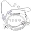 CCYLEZ Auricolari a Tubo d'Aria, Auricolari Binaurali per Cuffie Senza Radiazioni con Microfono, Auricolare Portatile con Tubo d'Aria da 3,5 Mm per Tablet Laptop(Bianco)
