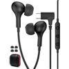 ACOCOBUY Auricolare USB C Cuffie Angolato 90 Gradi per Google Pixel 10a 11 | Tipo C Magnetico Wired Auricolare Cuffie con Microfono per iPhone 18 Pro 17 16e 15 per Samsung A16 A17 S26 per Xiaomi 17 nero