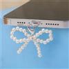 Generic Pearl Bowknot Phone Dust Plug Pendente Telefono Decorazione Tipo-C/per Apple iOS Interfaccia Caricatore Porta Anti-polvere Protector