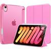 MoKo Cover per iPad Mini 7 A17 Pro, iPad Mini 6a Gen 8,3 Pollici, Peonía | Portapenna, Retro in PC Rigido Traslucido, Supporto Multi-angolo, Leggero, Antigraffio, Sospensione/Risveglio Automatico