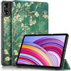 Caweet Custodia per Xiaomi Redmi Pad 2 PRO 12.1 pollici 2025 rilasciato, guscio posteriore rigido leggero Tri-Fold Stand Cover con Auto Sleep/Wake, fiore di mandorlo