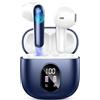 Drsaec Cuffie Bluetooth, 2025 Auricolari Bluetooth 5.3 con Stereo HiFi, Cuffie Wireless in-ear con 4 ENC Mic, Cuffiette Sport LED Display Cuffie Senza Fili Touch Control Earbuds 50H per Android iOS Blu