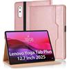 Vkooer Custodia per Lenovo Yoga Tab Plus 12,7 cm 2025 con supporto per S Pen e fessure per documenti in pelle PU Premium Folio Business Stand Custodia protettiva Borsa Cover per Lenovo Yoga Tab Plus