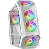 Mars Gaming MC51W, Custodia da Gioco PC ATX, Doppio Vetro Temperato, 5x Ventola RGB 12cm, Bianco