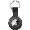 Meliya AirTag Portachiavi per Apple Airtag, Silicone Custodia per Airtag Apple con Portachiavi, Cover Protettiva per AirTag per Zaini e Animali Domestici (Nero)