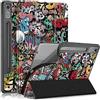 Yiernuo Custodia per Lenovo Tab P12 12.7 Pollici 2023 TB371FC Tablet,Folio-Cover con Funzione Supporto e Auto Sveglia/Sonno,Graffiti