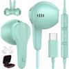 ASKUBSKU Cuffie USB C per Samsung A37 A57 5G A35 Galaxy A36 A56 A26 S24 FE POCO X8 | In Ear Magnetici Auricolari Tipo C con Microfono Cavo HiFi Stereo Auricolare per iPhone 16e 17 Google Pixel 10 9a Xiaomi 17T