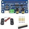 Coolwell DA7212 I2S Audio Board for Raspberry Pi, Stereo Audio Codec HAT with Dual Microphones, 3.5mm Headphone Jack + AUX Input, Speaker Terminal/PH2.0 Header, I2C Control, 24-bit/96kHz, EEPROM Auto Load