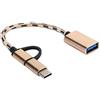 Dilwe Adattatore 2 in 1 USB C/Micro a USB 3.0, Convertitore da Micro a USB Cavo Adattatore OTG, Cavo Dati di Ricambio OTG USB3.0 5 Gbps Micro USB C per Telefoni