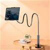 Generic Supporto per tablet a collo di cigno per telefono e tablet Supporto a morsetto regolabile a 360° per letto e scrivania, eReader, registrazione, lettura, ripresa per dispositivi da 7,9 -10