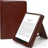 TXWLLIU Custodia per Kindle Paperwhite 12a Generazione 2024 da 7 Pollici e Kindle Colorsoft Signature Edition 2024, Custodia Protettiva con Cavalletto, Cinturino da Polso e Slot per Schede, Marrone