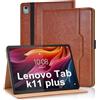 Vkooer Custodia per Lenovo Tab K11 Plus/M11 Plus 11.45 2024 Cover Protettiva Pelle PU con Multi-angli Slim Fit Folio Pieghevole e Supporto Funzione Flip Tasca Case per Lenovo Tab K11 Plus - Marrone