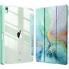 FINTIE Cover per iPad Air 11 M4/M3/M2 (2026-2024)/iPad Air 5a&4a Gen 10,9 | con Portapenne - Sottile Leggero Trasparente Custodia Posteriore con Bordo in TPU, Emerald Marble