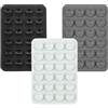 FuzlPnag 3 Pezzi Ventosa Cellulare, Silicone Ventosa Telefono, Multifunzionale Ventose Telefono, supporti a ventosa per telefono, porta telefono antiscivolo per selfie e video, hands-free (Nero, bianco,grigio)