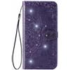 TUUNKMUY Cover per ZTE Blade A76 5G lucida diamante PU antiurto custodia a portafoglio in pelle protettiva morbida sottile silicone portafoglio cover magnete custodia per ZTE Blade A76 5G viola