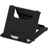 Generic Supporto multifunzionale in plastica per telefono cellulare da scrivania supporto pieghevole da scrivania supporto per tablet dock per telefono cellulare, supporto tascabile pieghevole-104-nero