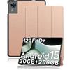 yystao Custodia protettiva per tablet DOOGEE T36 da 12 pollici, yystao supporto sottile con tripla piega, custodia rigida compatibile con DOOGEE Tablet T36, oro rosa