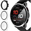 iVoler 3 Pezzi Cover con Vetro Temperato per Garmin Approach S50, Copertura Completa Pellicola Protettiva Custodia Antiurto, Ultra Sottile Anti-Graffio Rigida Bumper Case, 2 Trasparente + 1 Nero