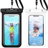 Generic Confezione da 2 custodie impermeabili per telefono con cordino, custodia universale galleggiante per nuoto, spiaggia, immersioni, canottaggio, viaggi, con finestra trasparente (bianco)