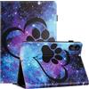 LSPCASA Custodia Per Xiaomi Redmi Pad Pro 12.1 Pollici/Xiaomi Poco Pad PU Leder 2024 Tablet Cover Con Supporto Funzione e Slot Custodia Cover per Xiaomi Redmi Pad Pro -Zampa di gatto cuore