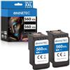NINETEC PG-560 XL Cartucce stampante nere compatibili con Canon Pixma TS5350i, TS5350a, TS7450i, TS7450a, TS5355a, TS5351i, TS5351a, TS7300, TS7451i, TS7451a 2pack, CZIP più recente