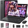 Raemond Tablet da 11 Pollici con tastiera｜ Android 16 con Gemini AI｜ 32GB RAM + 128GB ROM (2TB TF)｜1920*1200 Pantalla HD display 90Hz｜Octa-core Unisoc T7250｜ 8MP+16MP｜Face ID｜Widevine L1｜8000mAh｜GPS｜Grigio