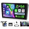 Ohradio Autoradio Android 15 9 per Peugeot 407 2004-2008 Wireless CarPlay | 2G+64G. Android Auto, GPS, WiFi, FM/RDS, Retrocamera, MIC